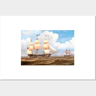 The English Merchant Ship ‘Malaba’ by William Clark digitally enhanced Posters and Art